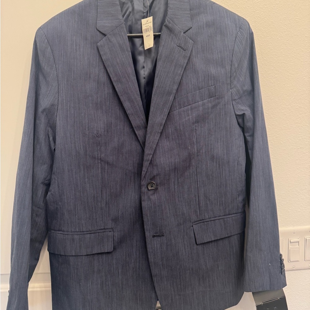 Banana Republic Men's Navy Pinstripe Blazer - Two-Button
